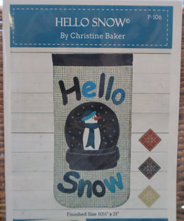 Hello Snow Wool Applique Wall Hanging Pattern