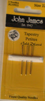 John James Gold  Plated Petite Tapestry Needles Size 22