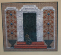 The Green Door Cross Stitch Pattern By Little Leaf Designs w/ Kitty Charm