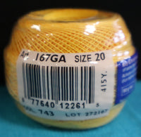 DMC Cebelia #743 Med. Yellow Size 30 Crochet 569 Yard Spool