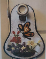 Happy Butterfly Wool Applique Door Hanger Pattern By GiGi's Woolie Designs