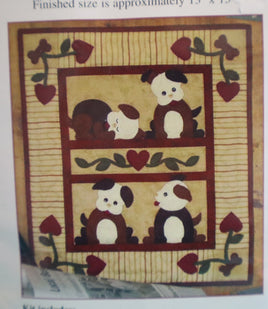 Puppy Love Applique Wall Quilt Kit By Rachels of Greenfield