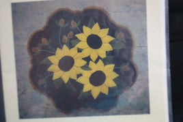 Sunflowers & Thistle Wool Applique Pattern By Lake View Primitives