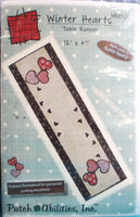 Winter Hearts Table Runner Applique / Quilt Kit By Patch Abilities