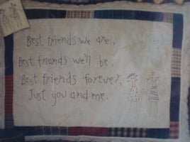 Little Stitches Best Friends Pillow / Quilt Embroidery Pattern