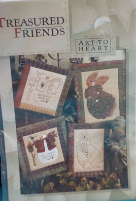 Treasured Friends By Nancy Halvorsen And Art To Heart Vintage Applique Quilting And Embroidery Pattern Packet 1999