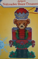Bear With Garland Ornament Janlynn Counted Cross Stitch Kit 2.5" X 4.25"