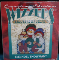 Noel Snowman Janlynn / Holiday Wizzers Counted Cross Stitch Kit 3.75" X 3.50"