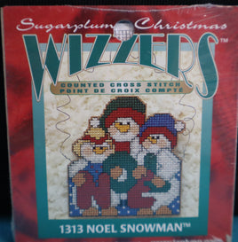Noel Snowman Janlynn / Holiday Wizzers Counted Cross Stitch Kit 3.75" X 3.50"