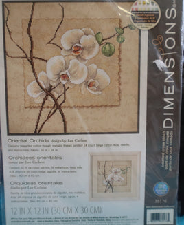Dimensions Oriental Orchids 12" x 12" Cross Stitch Kit