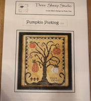 Pumpkin Picking Cross Stich Paper Pattern By Three Sheep Studio