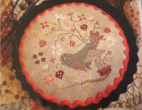 Bird and Berry Tart Cross Stitch Printed Pattern By Blueberry Ridge