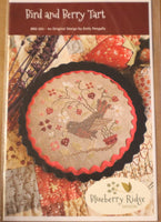 Bird and Berry Tart Cross Stitch Printed Pattern By Blueberry Ridge
