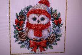 Owl Christmas Wreath Cross Stitch Pattern By Grille Point de croix