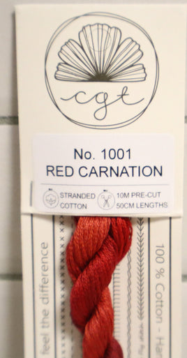 Red Carnation 1001 6-Strand Hand Dyed Floss By Cottage Garden Threads