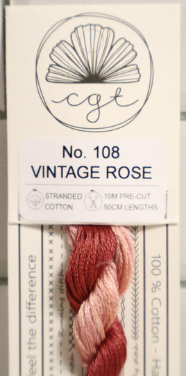 Vintage Rose 108 6-Strand Hand Dyed Floss By Cottage Garden Threads (Copy)