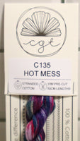 Hot Mess C135 Limited Edition Hand Dyed 6-Strand Floss By Cottage Garden Threads