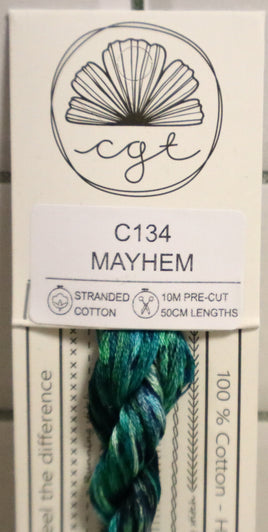 Mayhem C134 Limited Edition Hand Dyed 6-Strand Floss By Cottage Garden Threads