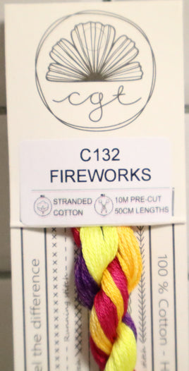 Fireworks C132 Limited Edition Hand Dyed 6-Strand Floss By Cottage Garden Threads