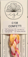 Confetti C138 Limited Edition Hand Dyed 6-Strand Floss By Cottage Garden Threads