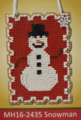 Snowman Charmed Stamp Ornament Mill Hill Counted Glass Bead Kit