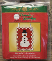 Snowman Charmed Stamp Ornament Mill Hill Counted Glass Bead Kit