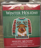 Ugly Sweater Ornament Mill Hill Bead / Cross Stitch Kit