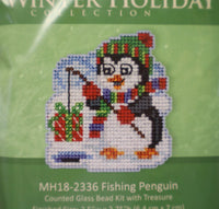 Fishing Penguin Ornament / Magnet Mill Hill Counted Glass Bead Kit