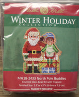 North Pole Buddies Ornament / Magnet Mill Hill Counted Glass Bead Kit