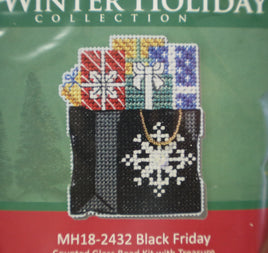 Black Friday Ornament / Magnet Mill Hill Cross Stitch Bead Kit