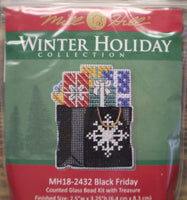Black Friday Ornament / Magnet Mill Hill Cross Stitch Bead Kit