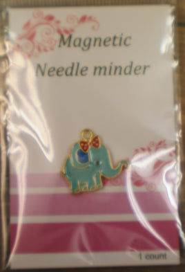 Small Metal Blue Elephant Needle Minder By Happy Stitch