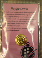 Metal Black Curled Up Kitty Cat Needle Minder By Happy Stitch