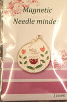 Metal White Curled Up Kitty Cat Needle Minder By Happy Stitch