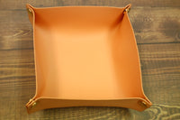 Peach 4-Corner Snap Faux Leather Thread Catcher