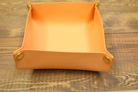 Peach 4-Corner Snap Faux Leather Thread Catcher