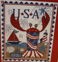 Liberty Lobster Cross Stitch Pattern by Imaginating - Designed by Diane Arthurs