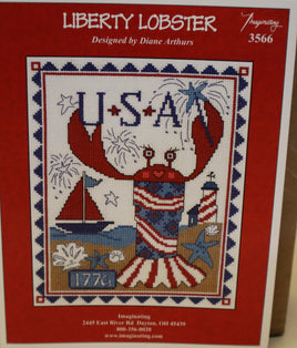 Liberty Lobster Cross Stitch Pattern by Imaginating - Designed by Diane Arthurs