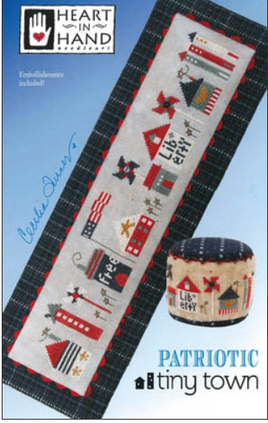 Patriotic Tiny Town Etchings Cross Stitch Leaflet / Pattern By Heart In Hand