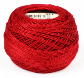Red 3801 DMC Size 8 Pearl Cotton - 87 yd. Ball