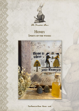 Honey - Spirit of The Woods Cross Stitch Paper Pattern Home is Where Your Honey Is - Cross Stitch Pattern By The Primitive Hare