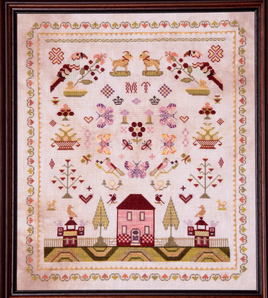 M.T. The Butterfly Sampler Nashville Needlework Market Cross Stitch Pattern By Samplers and Primitives