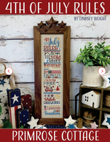 4th of July Rules Cross Stitch Pattern by Lindsey Weight of Primrose Cottage