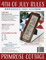 4th of July Rules Cross Stitch Pattern by Lindsey Weight of Primrose Cottage