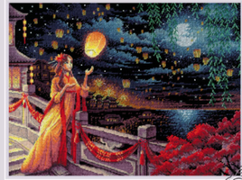 Lantern Festival Cross Stitch Kit By RIOLIS