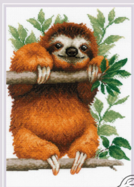 Sloth Counted Cross Stitch Kit By RIOLIS