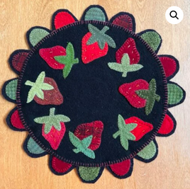 Strawberry Fields Wool Applique Candle Mat Pattern