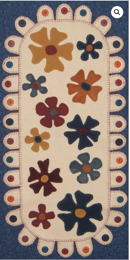 Beautiful Blooms Wool Applique Table Runner Pattern By Upper Canada Quiltworks