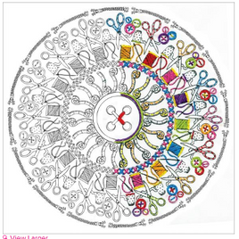 Sewing Mandala Design Works Zenbroidery Stamped Preprinted Embroidery Fabric