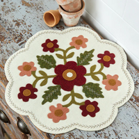 In Full Bloom Mat Wool Applique Pattern form Buttermilk Basin